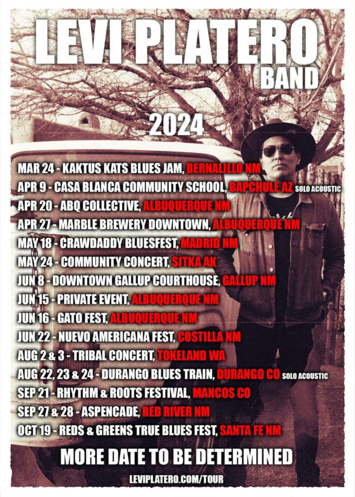 Levi Platero Band tour schedule.